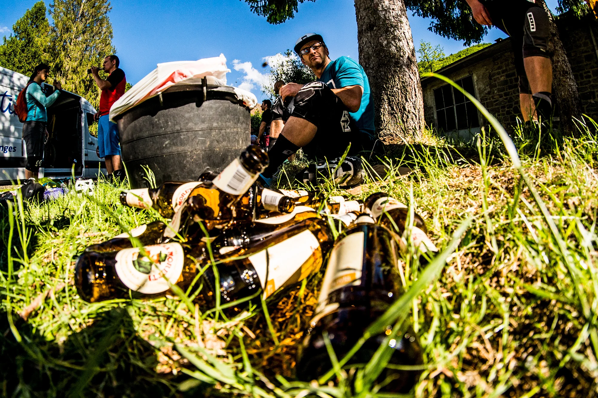 Me drinking beer, this time in Molini, Italy.( I have no idea how I got here from France). I did a lot of this. It got me through the day, most days. I know Sven took the pic even though I have no recollection of it, it's just that Sven always gets me at my bad moments.