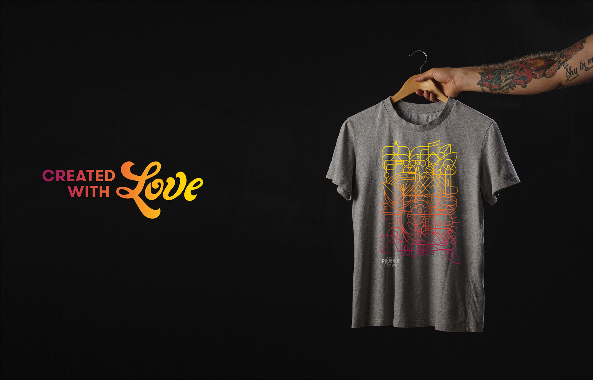 New Communications = Greater Cut Through From POS through to t-shirts and recently designing the graphics for the pop up garden bar at the ASB Tennis Classic, Curious has ensured the Phoenix Organics message has been presented in a consistent and relevant way. Phoenix Organics. Created with love since 1986.