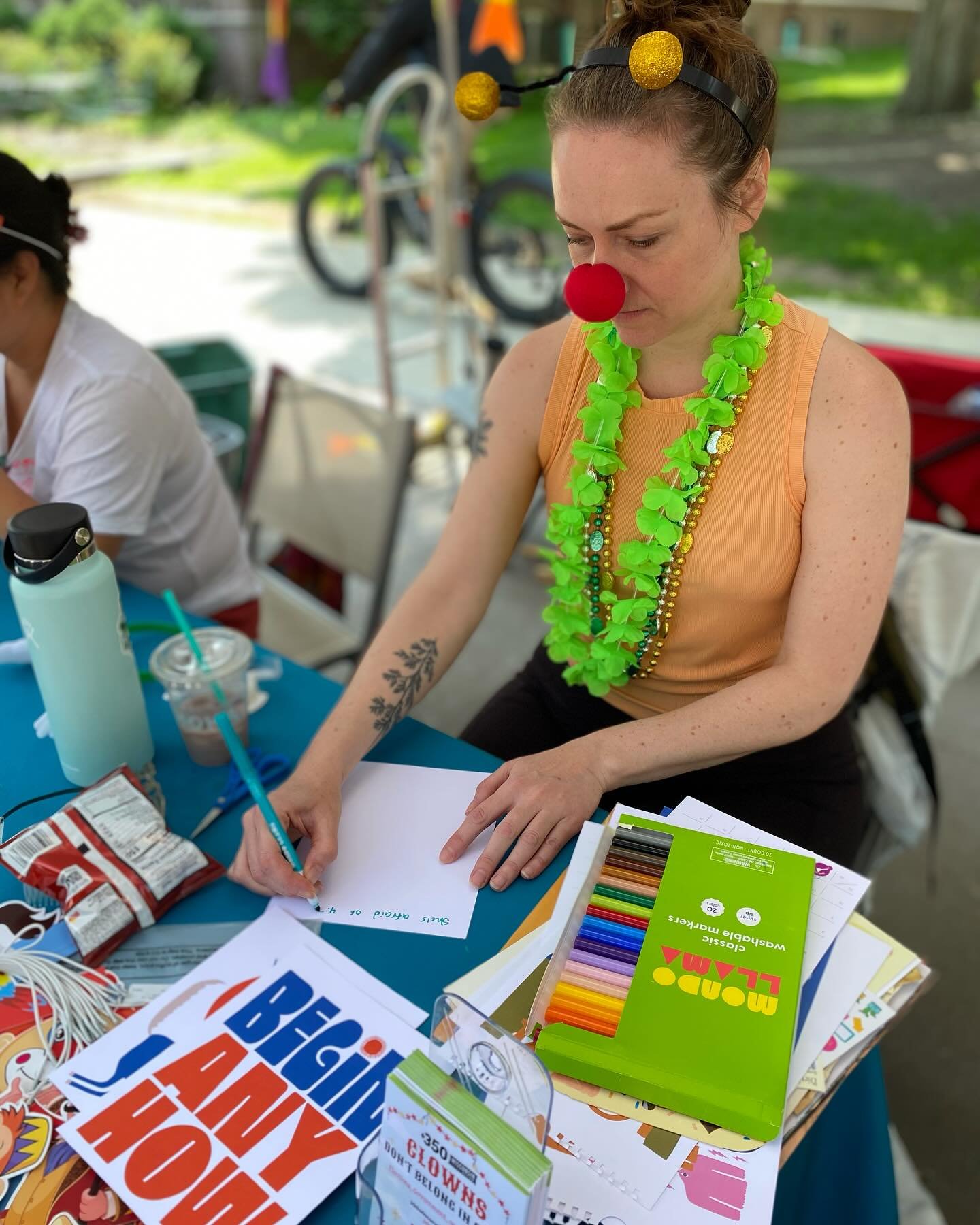 I had such a great time providing spontaneous poetry with @350.wisconsin at the #KickOutTheClowns and #NoKings rally today. People poured their hearts out to me and at least half the people I wrote poems for cried - one before I even wrote anything. 