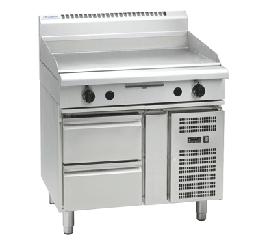 Waldorf GP8900G-RB - 900mm Gas Griddle with Refrigerated Base