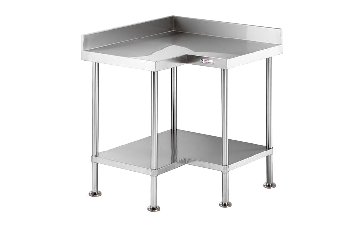 Simply Stainless SS04 - Stainless Steel Corner Bench With Splashback