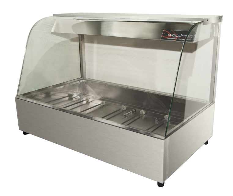 Woodson W.HFC24 - 4 Module Curved Glass Hot Food Display