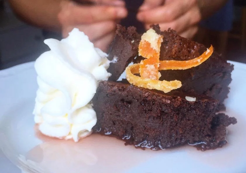 Our '“classic” mi-cuit chocolate cake….with a glass of our LBV or another Ruby!