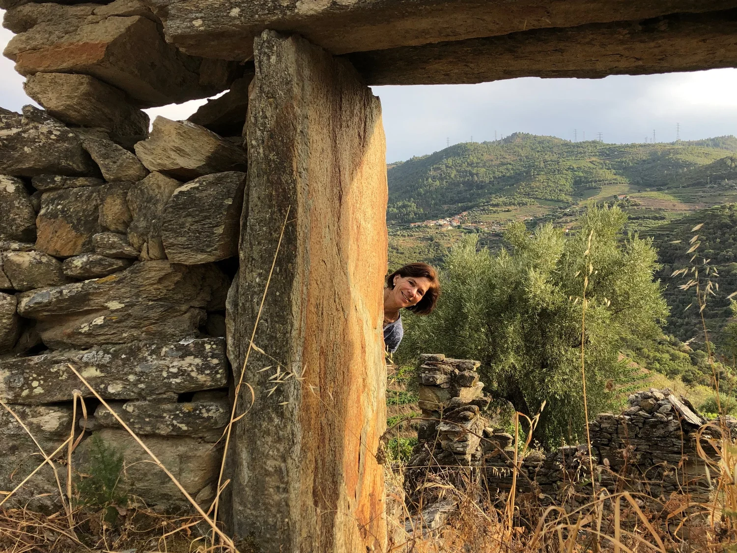  A hike up the hill from Quinta do Tedo - framed by a ruin. 