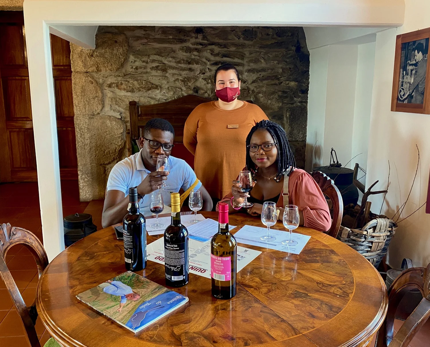  Tour Guide Extraordinaire, Catarina Rei, with Tedo friends from Côte d'Ivoire on their honeymoon in Douro!  Photo by Kay Bouchard . 