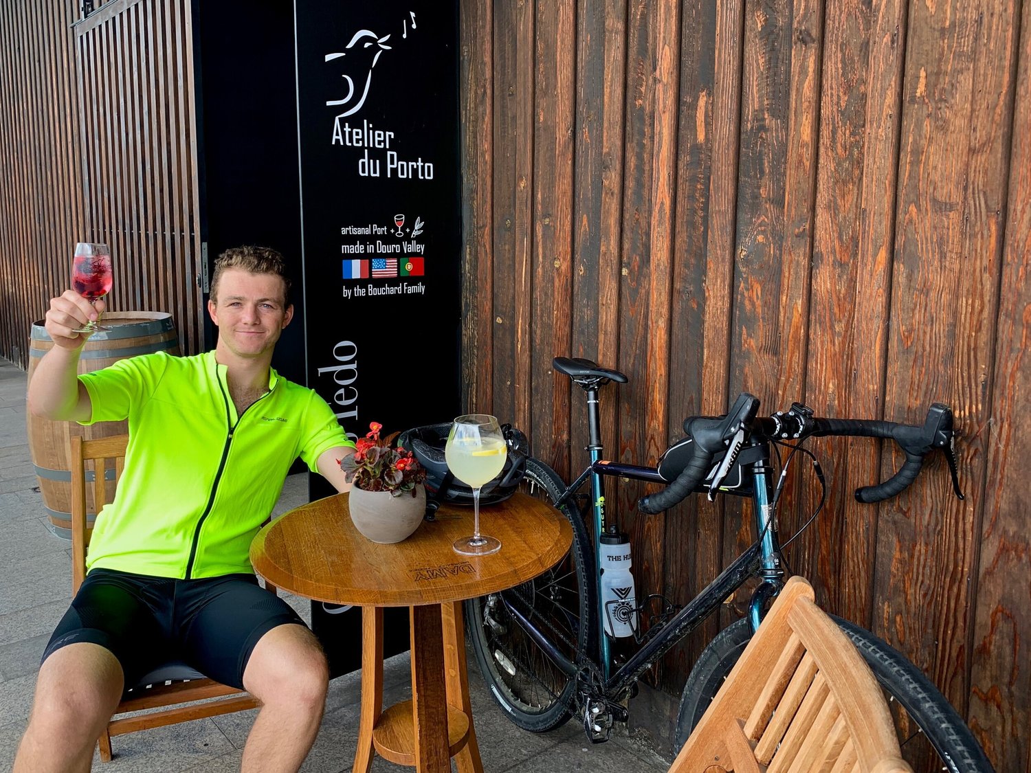 Joseph stopped by our urban tasting room in Régua for a refreshing Porto Rosé Tonic after a long bike ride!