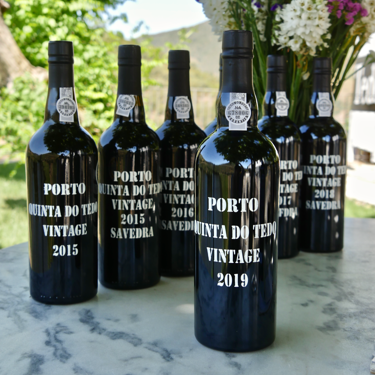 A line-up of our Vintage 2015, 2016, 2017, 2018 and new 2019 Ports from our Single Quinta estate. On extra special years, we also produce limited Vintage bottlings from our oldest Savedra parcel - a 60+-year-old field blend of 20+ native Douro Valley and Portuguese grape varieties.