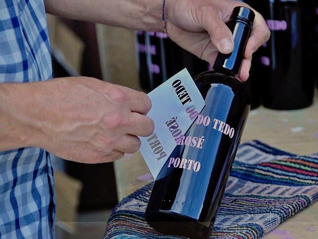 Hand-stenciling for our Porto Rosé, old Tawnies and Vintage Ports.