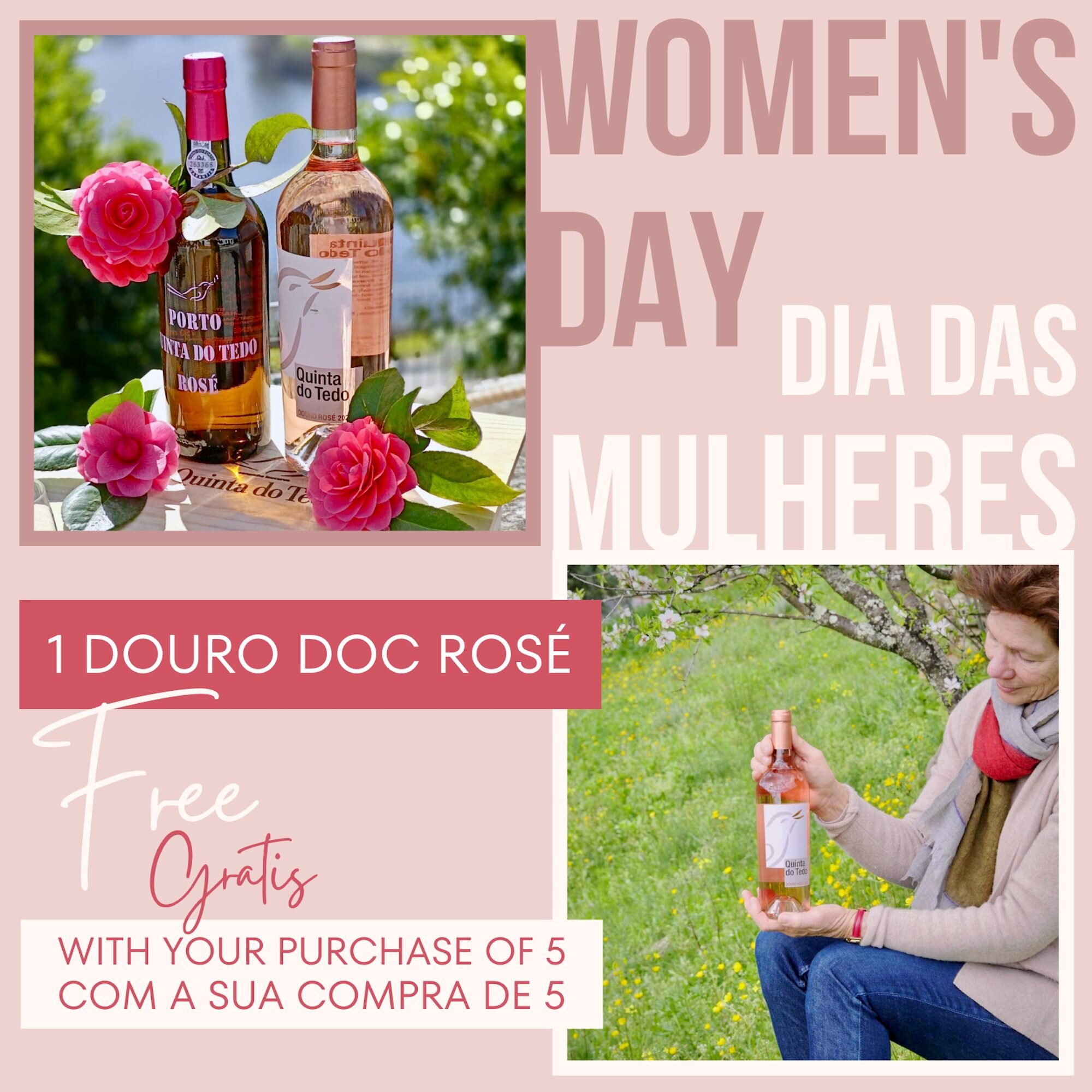 PT: Para o Dia da Mulher, a sua compra de 5 garrafas de Douro DOC Ros&eacute; inclui uma 6&ordf; garrafa GR&Aacute;TIS!

O nosso Ros&eacute; &eacute; seco, fresco, complexo e exclusivamente duriense. Conjuga delicadas flores brancas e ervas arom&aacu