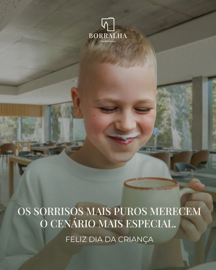 Os sorrisos mais puros merecem o cen&aacute;rio mais especial. ✨
⠀⠀⠀⠀⠀⠀⠀⠀⠀⠀
Neste Dia da Crian&ccedil;a, convidamo-lo a trocar a rotina pela magia de um dia em fam&iacute;lia no Borralha Hotel, Restaurante &amp; Spa. Entre jardins que convidam &agrav