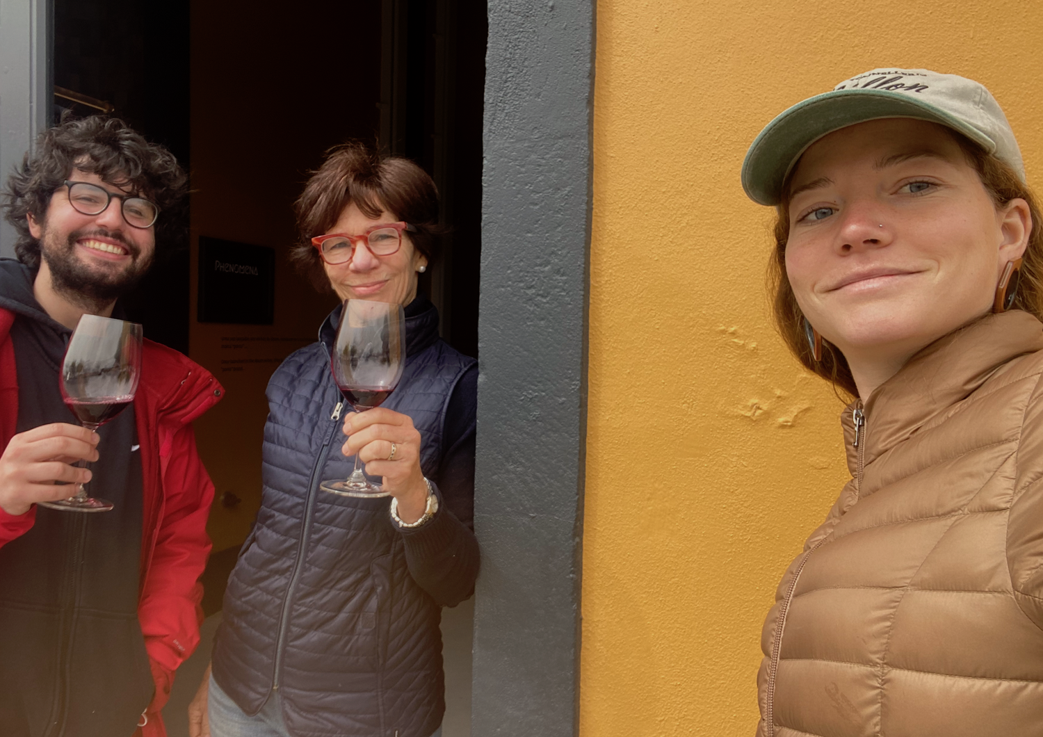 Clinking glasses with our wonderful guide Pedro - jack-of-all-trades at Quanta Terra and son of Jorge Alves.
