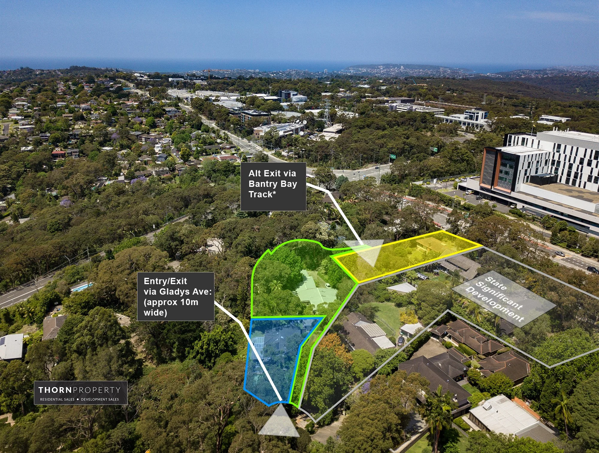 13-15 Gladys Ave &amp; 114 Frenchs Forest Rd West, Frenchs Forest development site aerial view