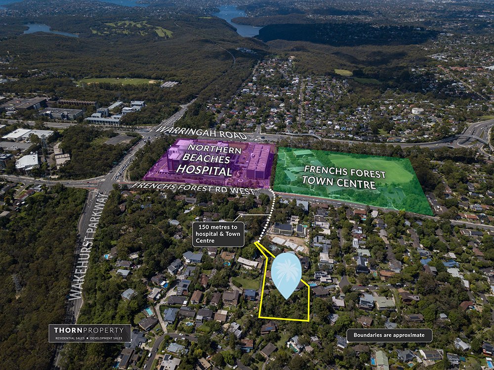 Aerial view of Northern Beaches development site 12-14 Gladys Avenue, Frenchs Forest