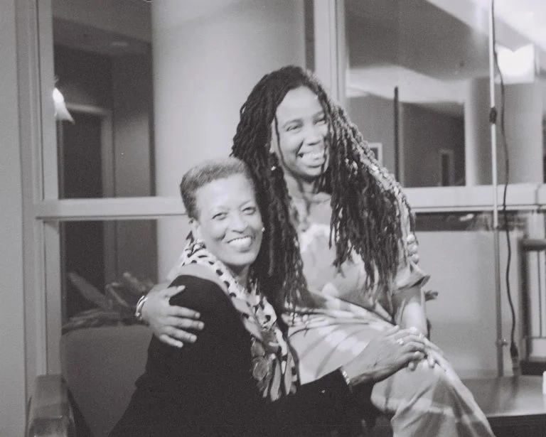 NO! Production Still: producer/director Aishah Shahidah Simmons and featured interviewee Johnnetta Betsch Cole _Joan Brannon, Photographer ©1999