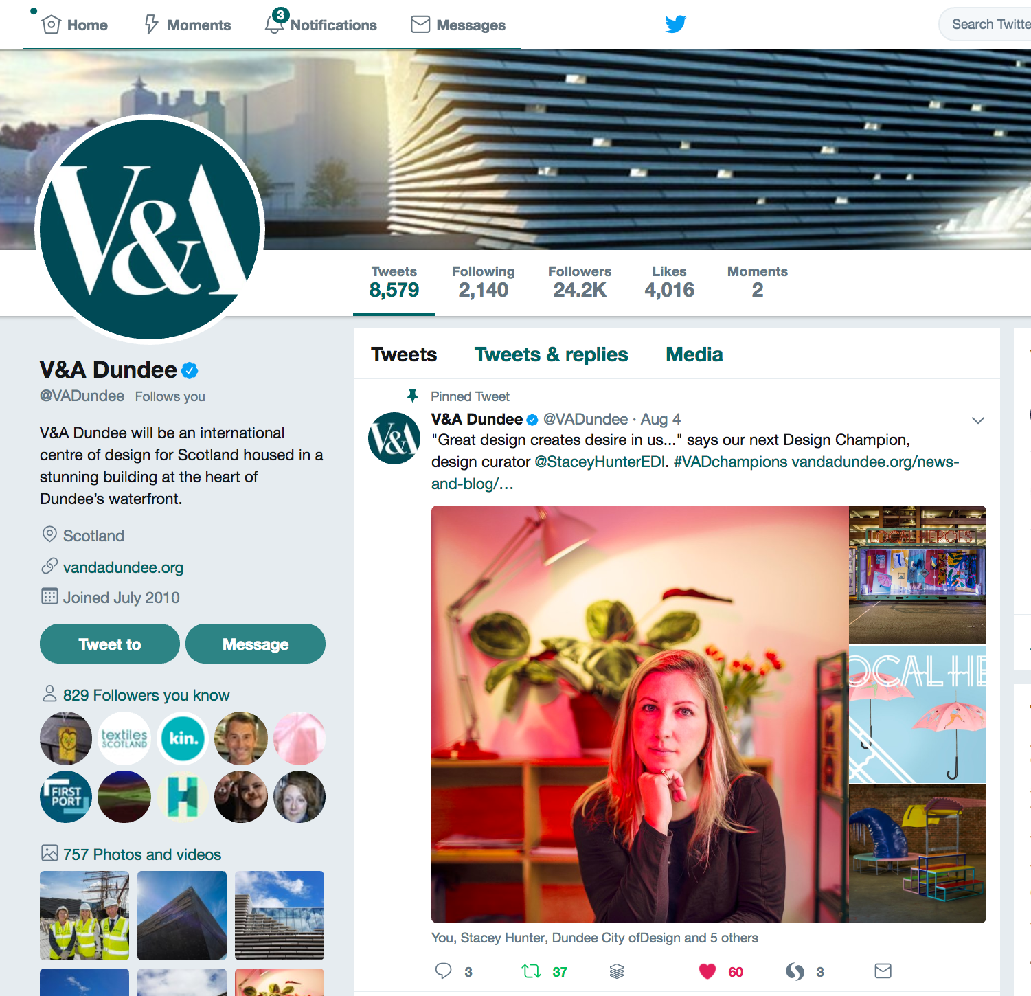 V&A MUSEUM OF DESIGN DUNDEE - DESIGN CHAMPION