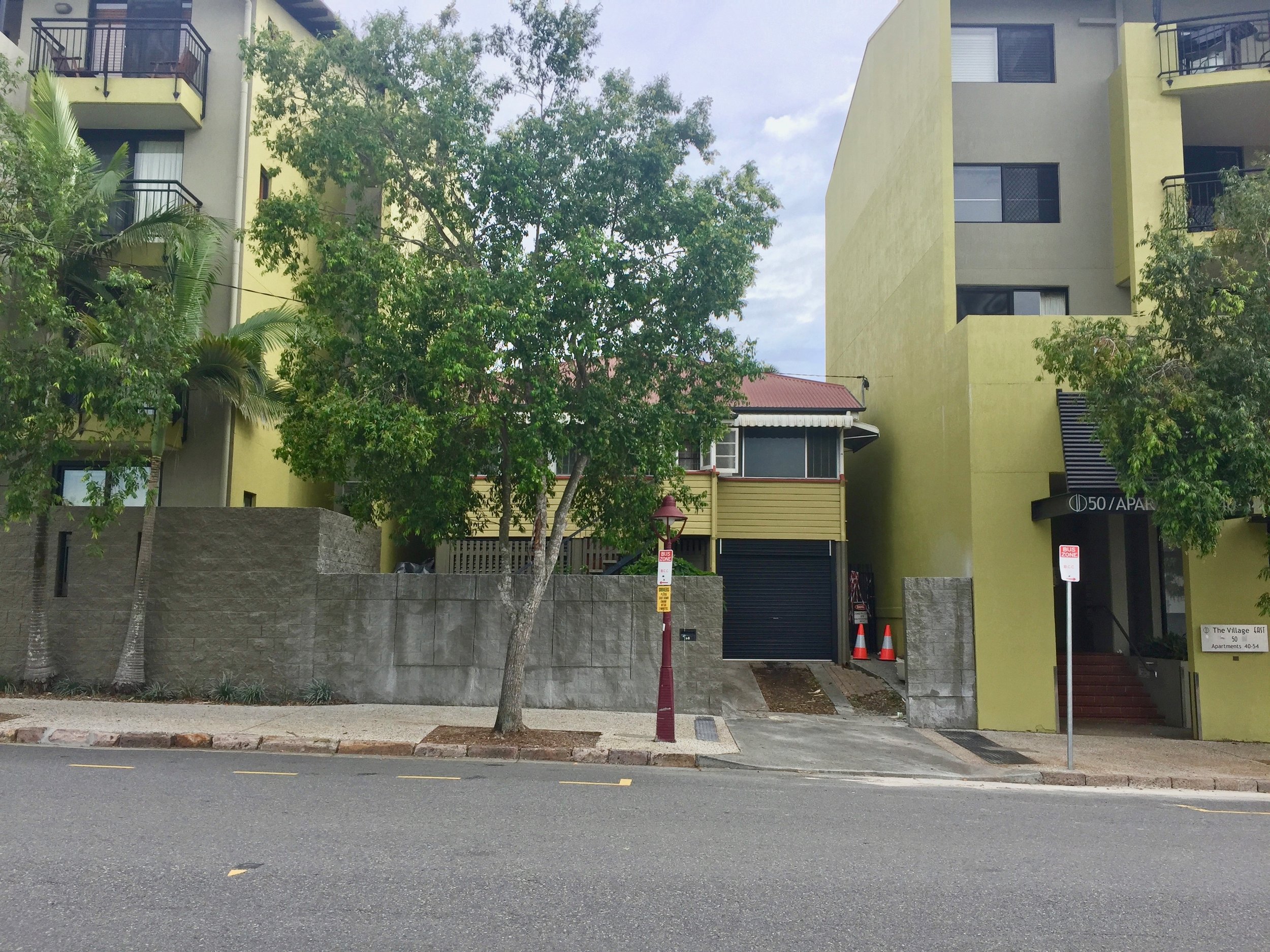 Mid-renovation and hidden behind a tree, House Conspiracy might not look like much just yet, but when the wall is down and the public decking done, 42 Mollison Street is going to be a completely different story.