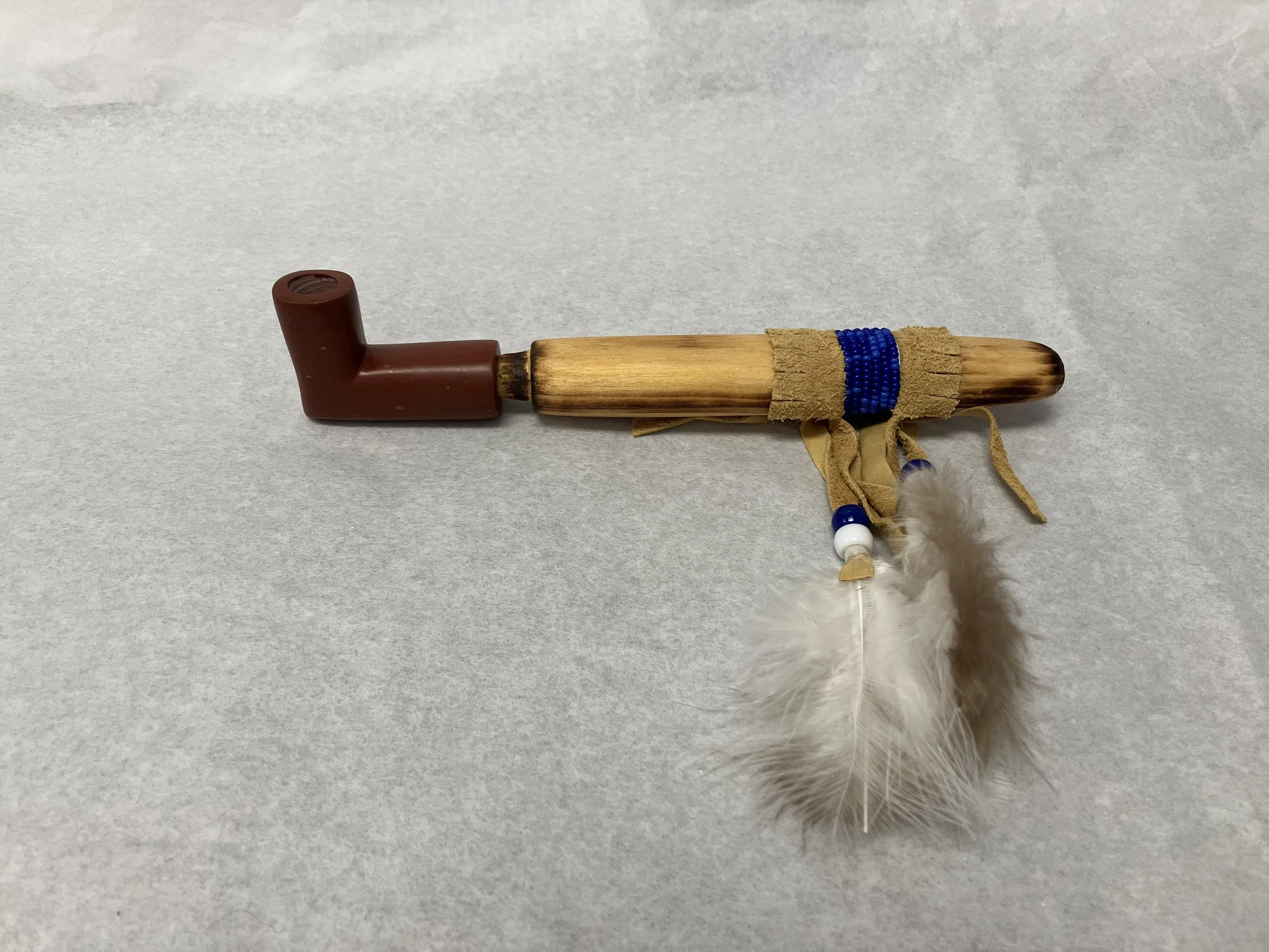 Replica Elbow w Beadwork and Feather RR 3-1.JPG