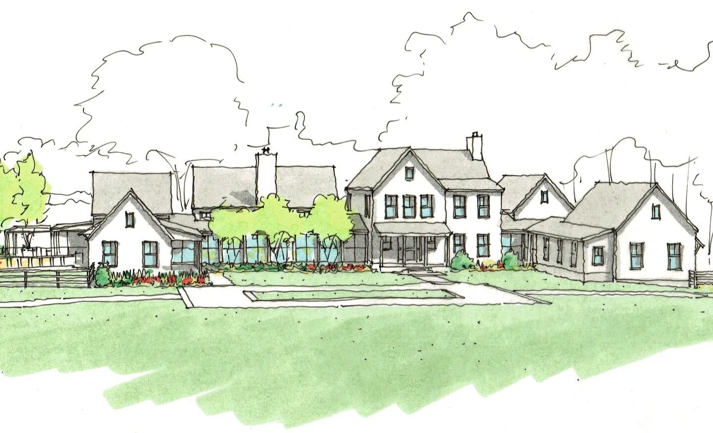 Design sketch from a project we finished a few years ago!
@lynbrookofannapolis 
#modernfarmhouse #farmhousemodern #farmhouse #waterfronthome #waterfrontliving #kimmelstudioarchitects #kimmstudio #kimmel