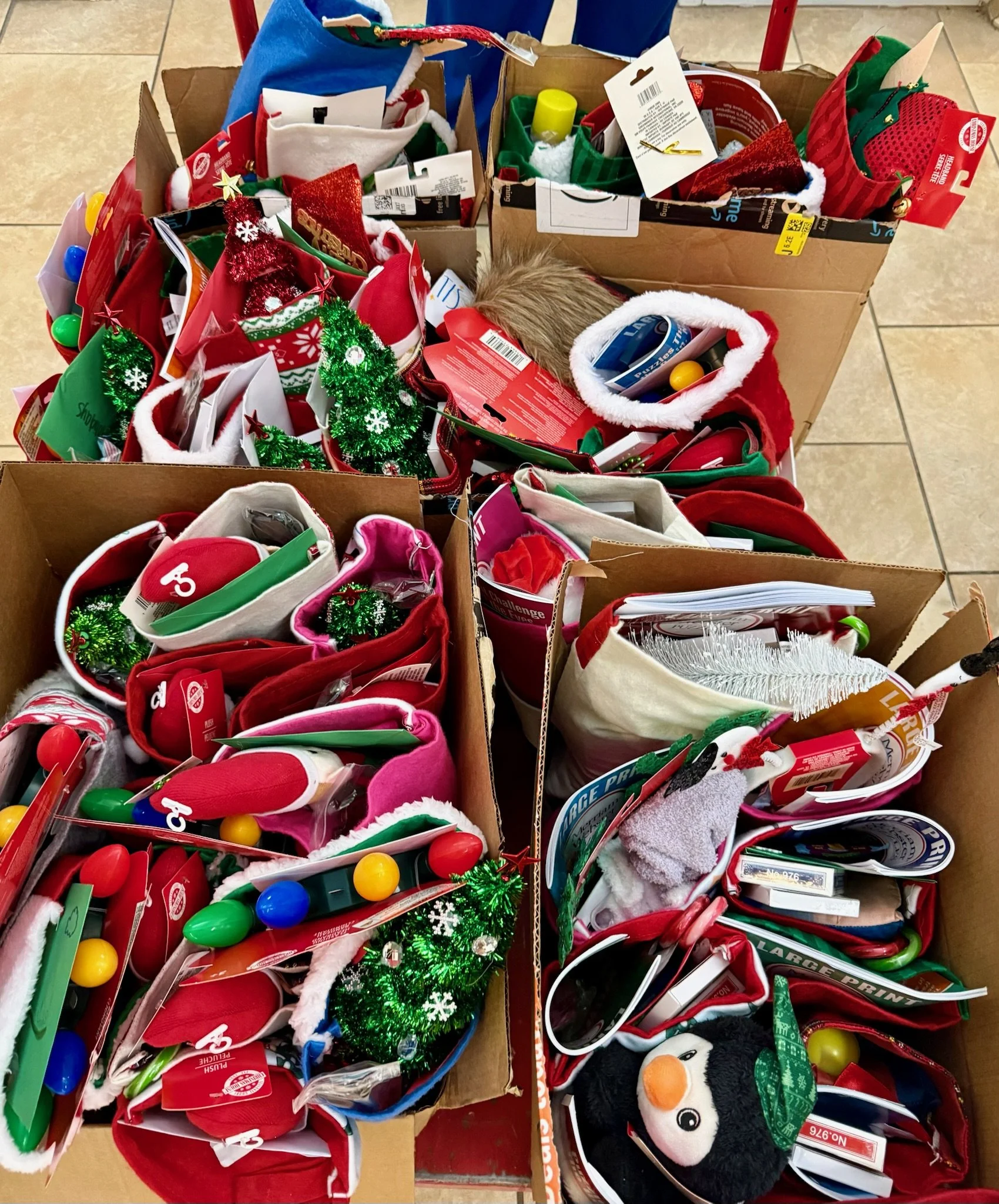 filled stockings to be donated