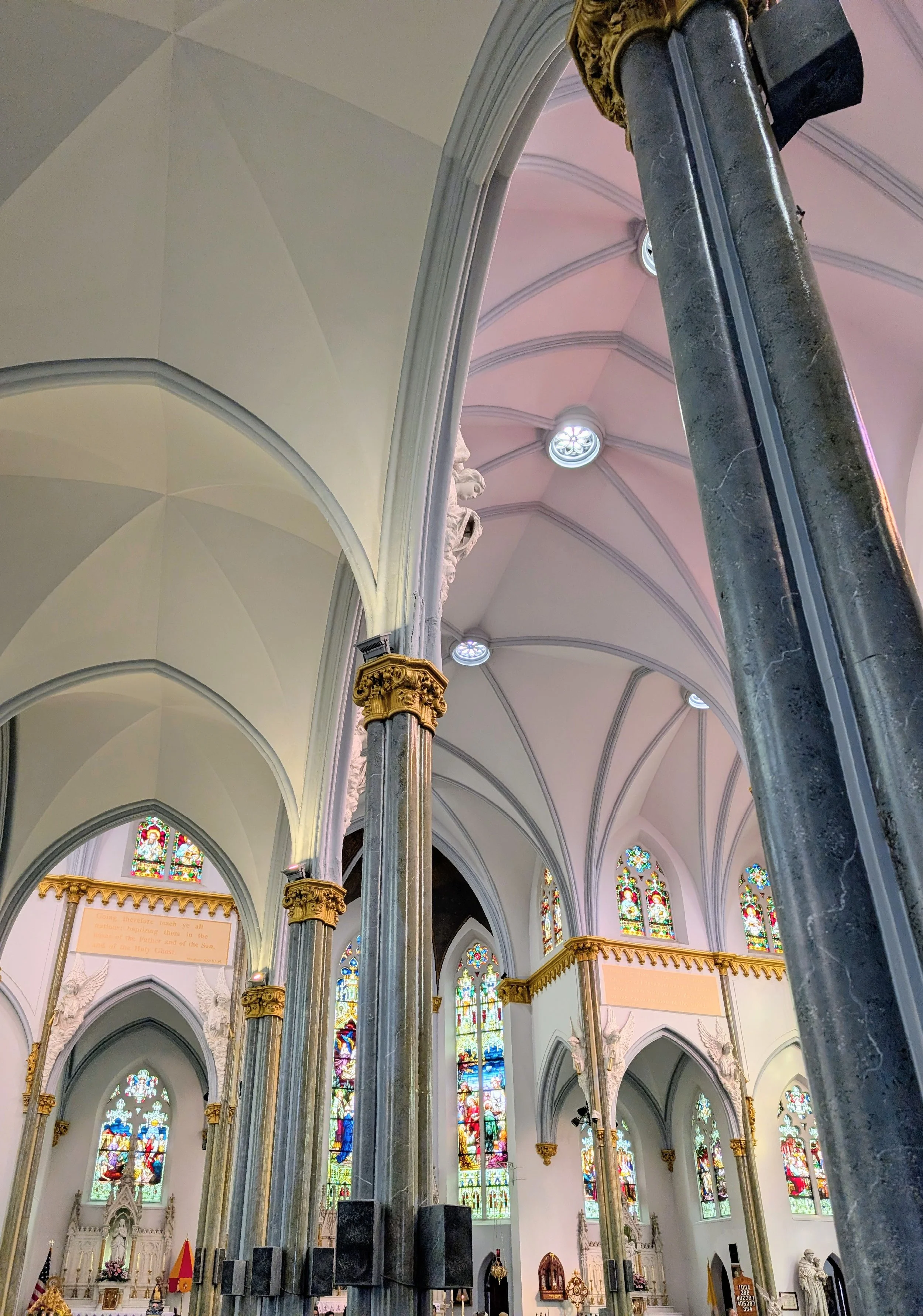 inside a downtown cathedral