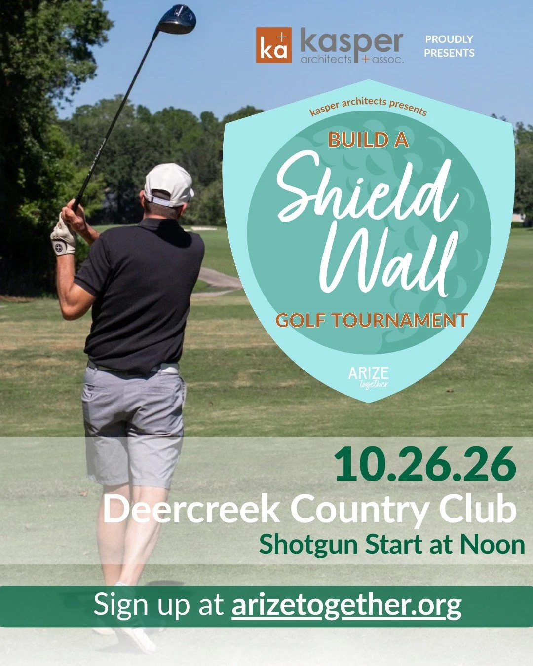 Time to stand together once again. 🛡️🏌️&zwj;♂️

We are back for our second annual Build a Shield Wall Golf Tournament, presented by kasper architects to benefit @arize.together .

A shield wall relies on unity, strength, and individuals standing si