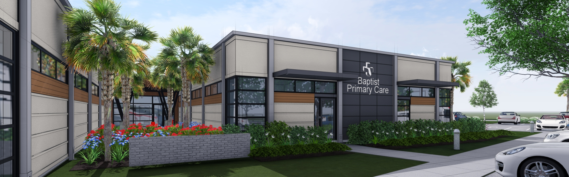 exterior rendering of baptist health building