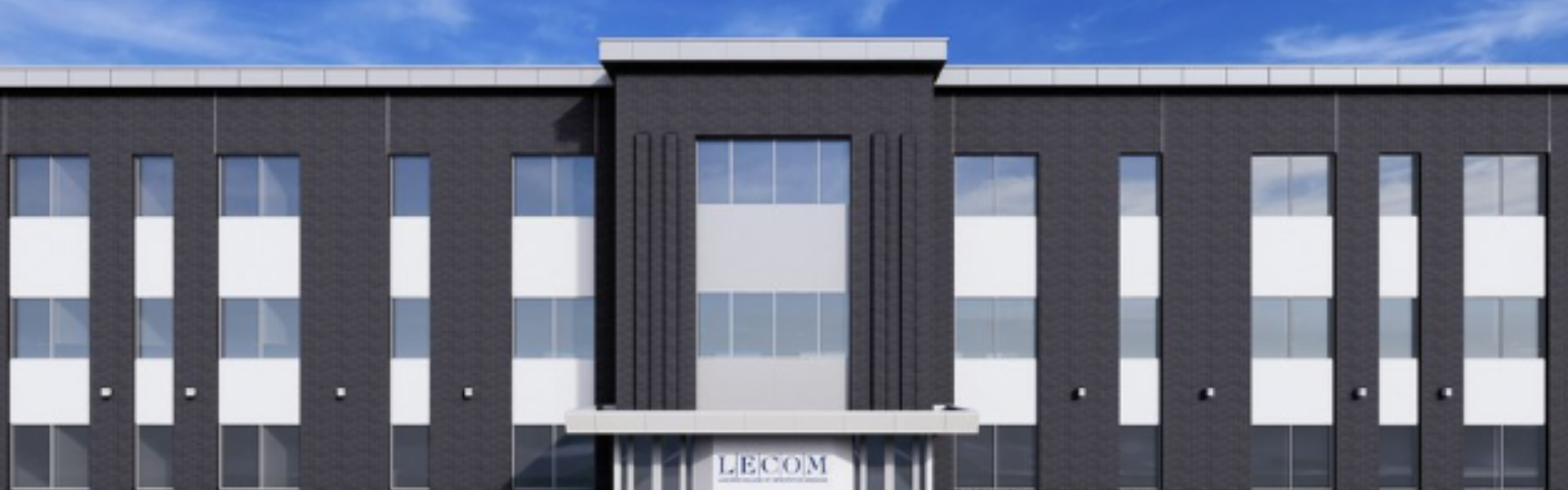 rendering of the exterior of LECOM