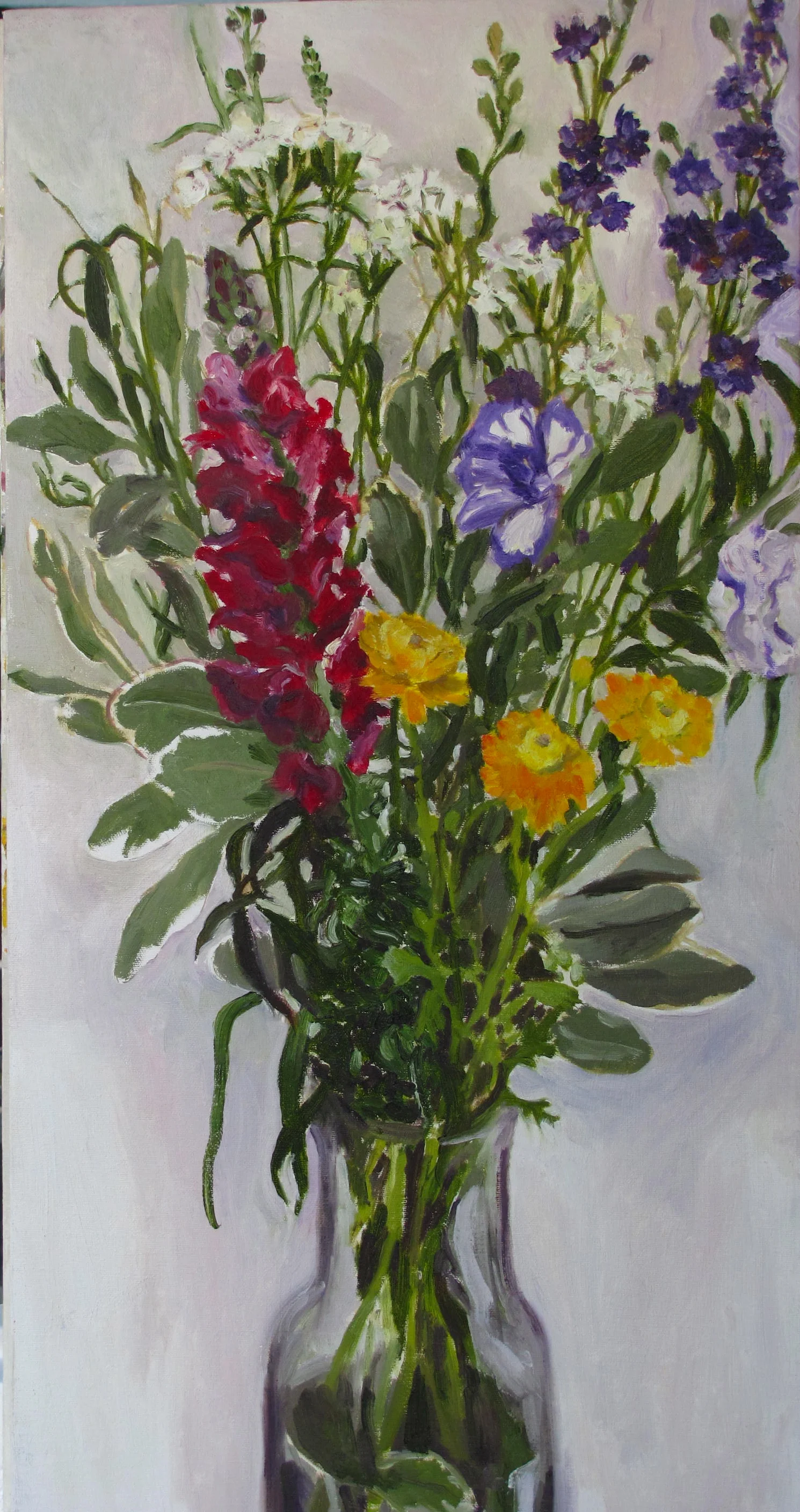  Farmer's Market Flowers &nbsp;&nbsp;  30 x 15 . OIL / CANVAS 