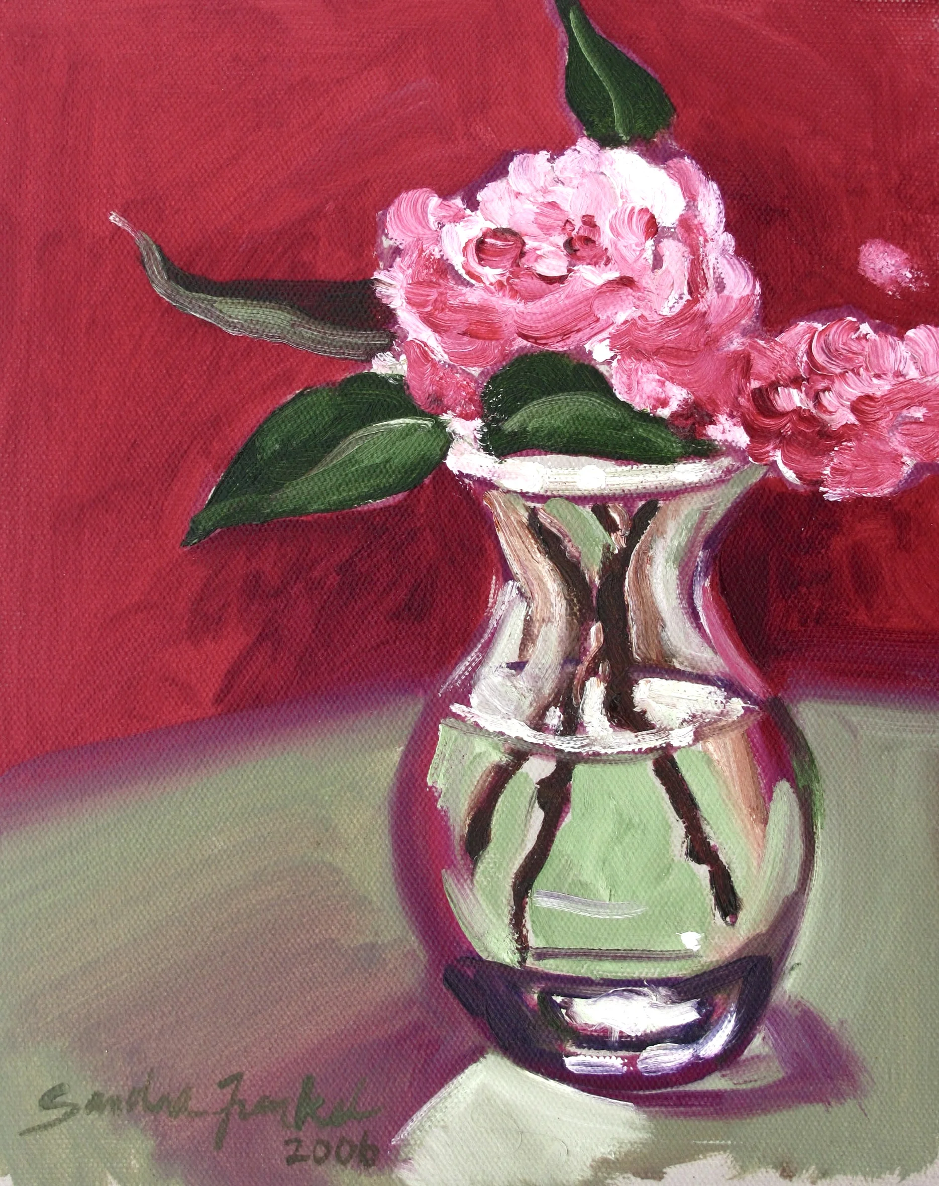  Nina's Floral  8 X 10 . OIL / CANVAS  SOLD 