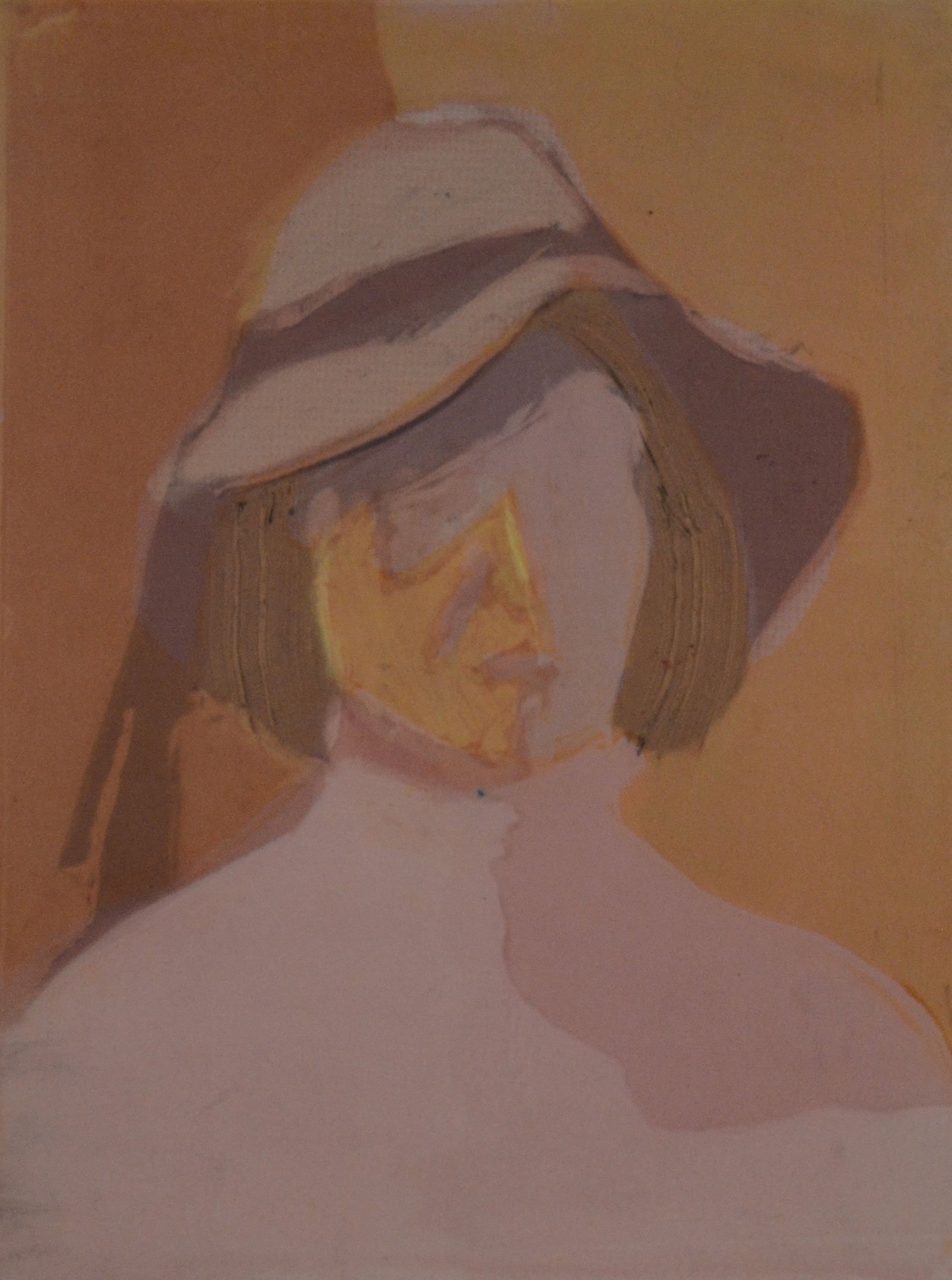 Self Portrait with Straw Hat and Pink Shirt