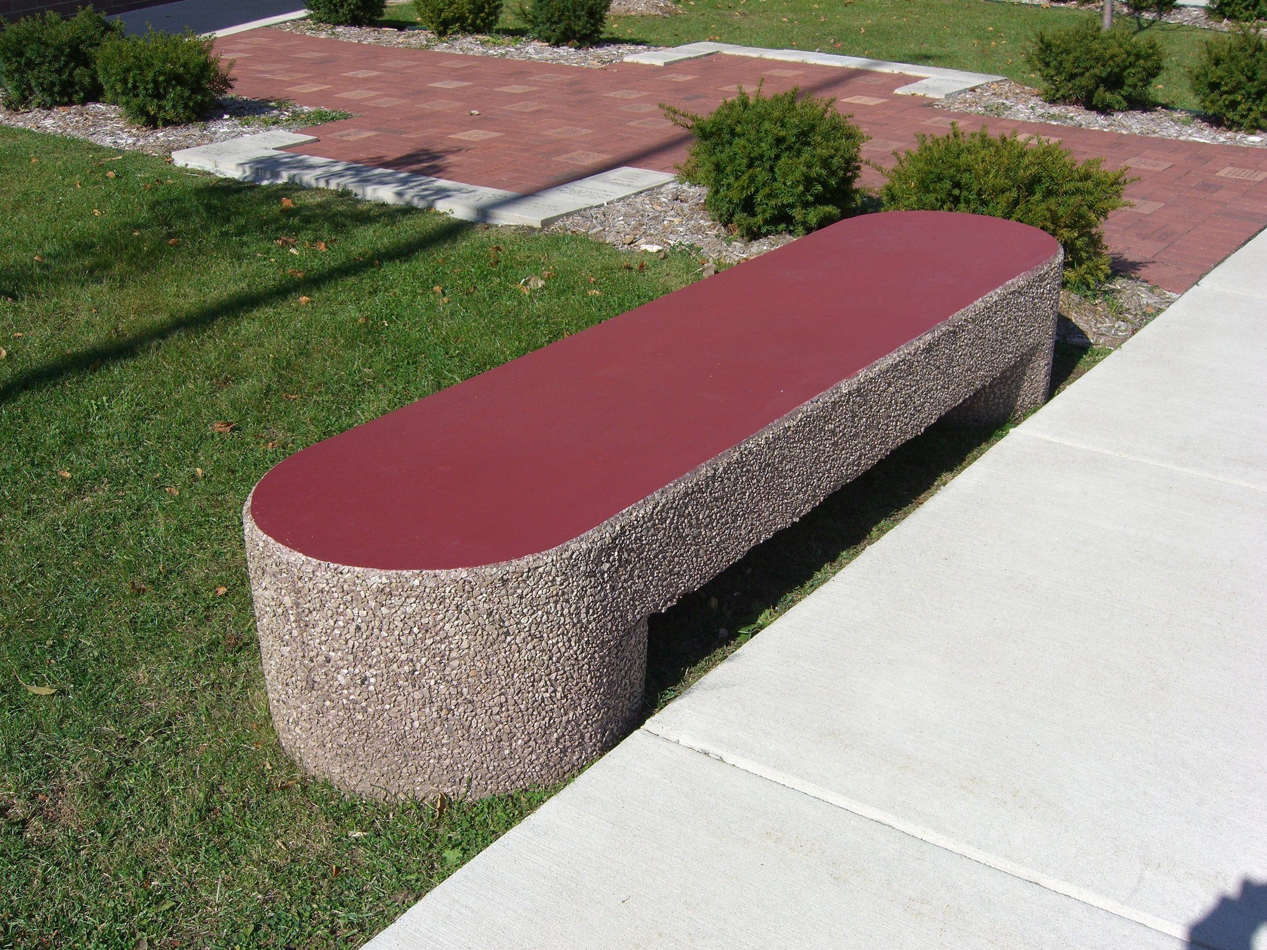 Sculptured Bench (Red Finish)