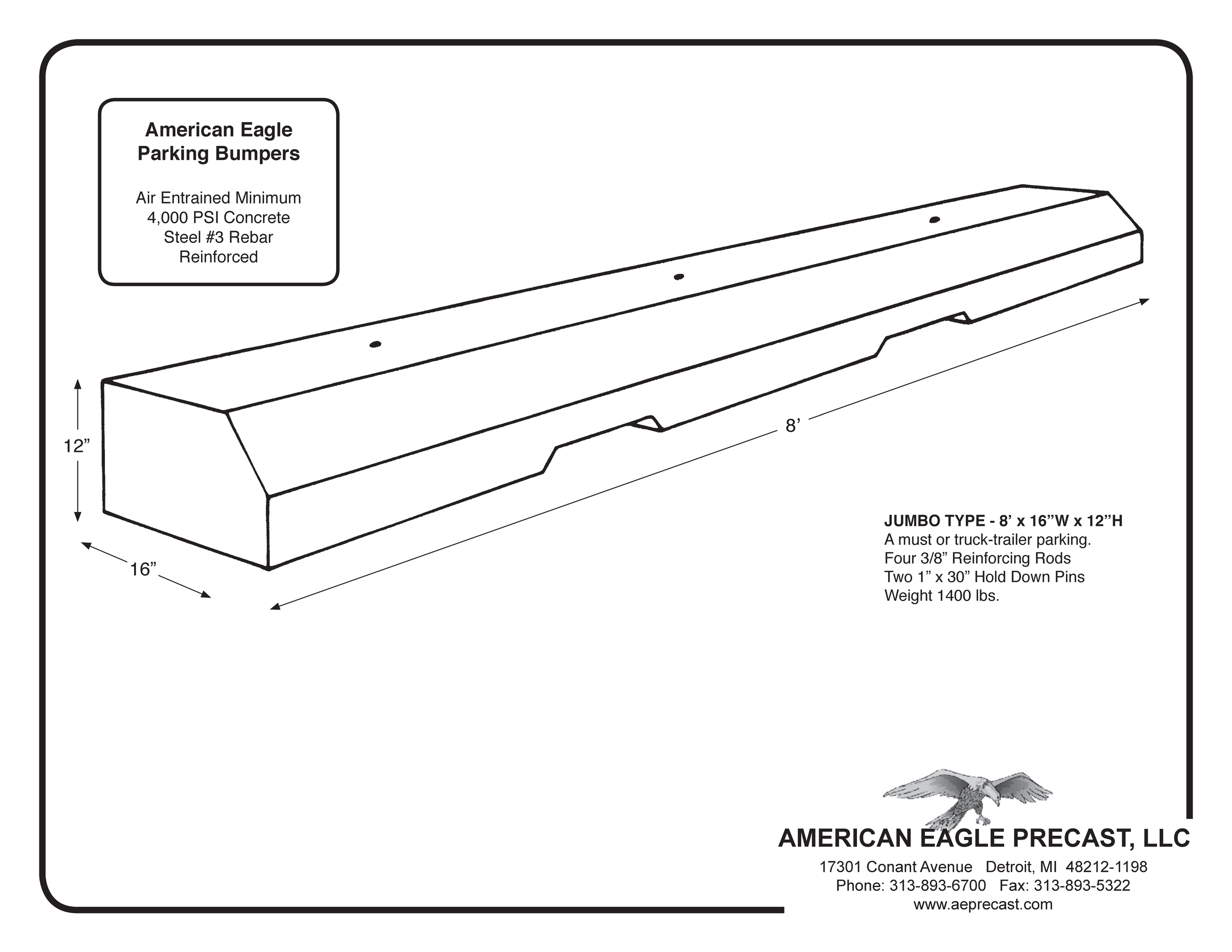 Cement Parking Blocks — American Eagle Precast Concrete Products