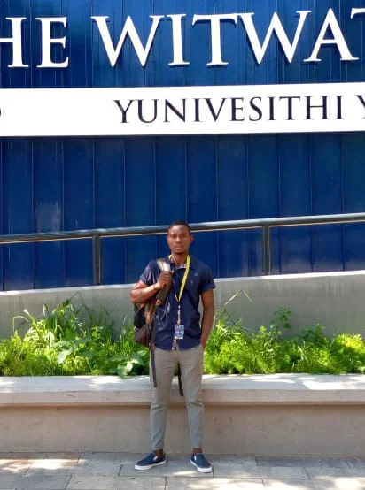 Zanildo Macungo in the first day of his Master’s Degree at Witwatersrand University.