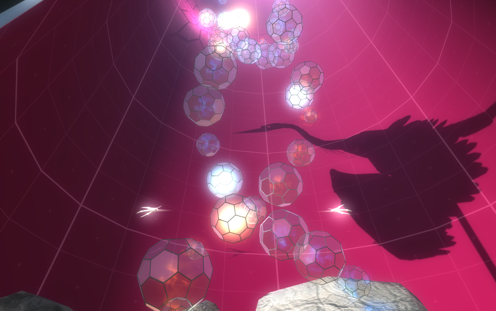 Birdbot balance: Rise through virtual woulds and make music with your wings as you achieve balance challenges in VR: Norah Zuniga Shaw (Dance, Principal Investigator); Alice Grishchenko (Lead Designer); Isla Hansen (Art); Maria Palazzi (Design); Demo Location: SIM Lab @ accad.osu.edu .