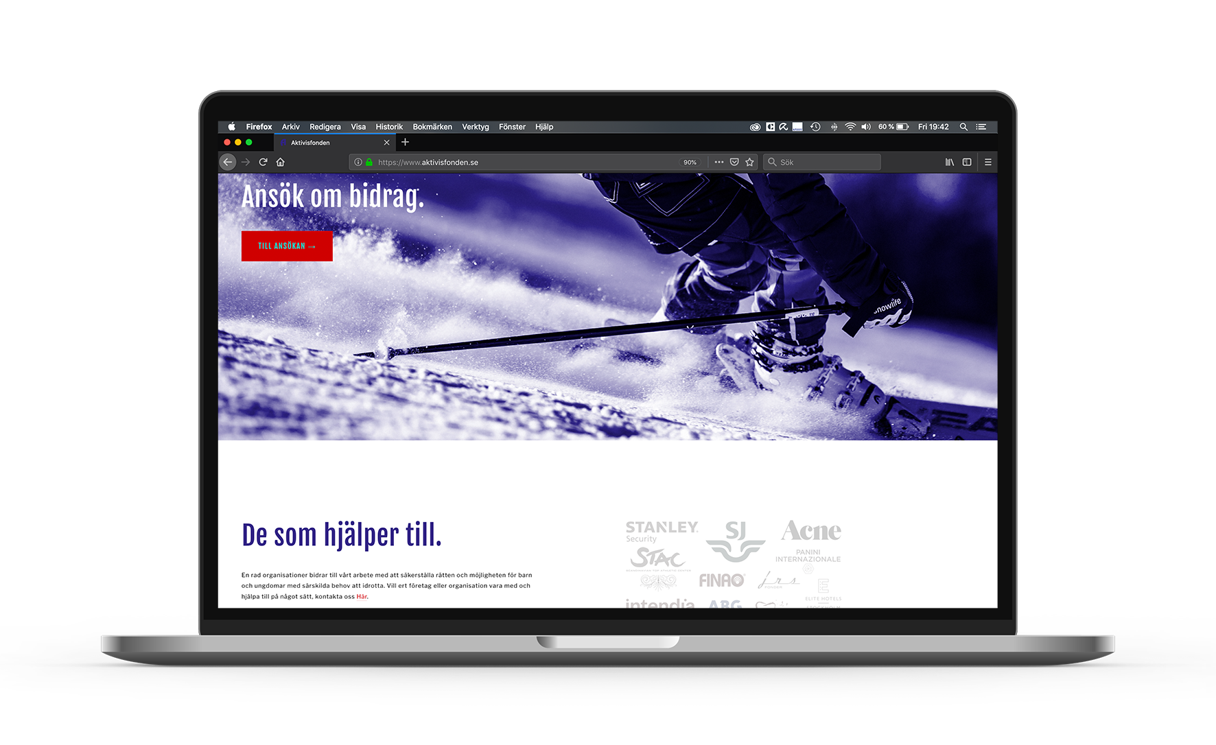 Lower part of the websites home page