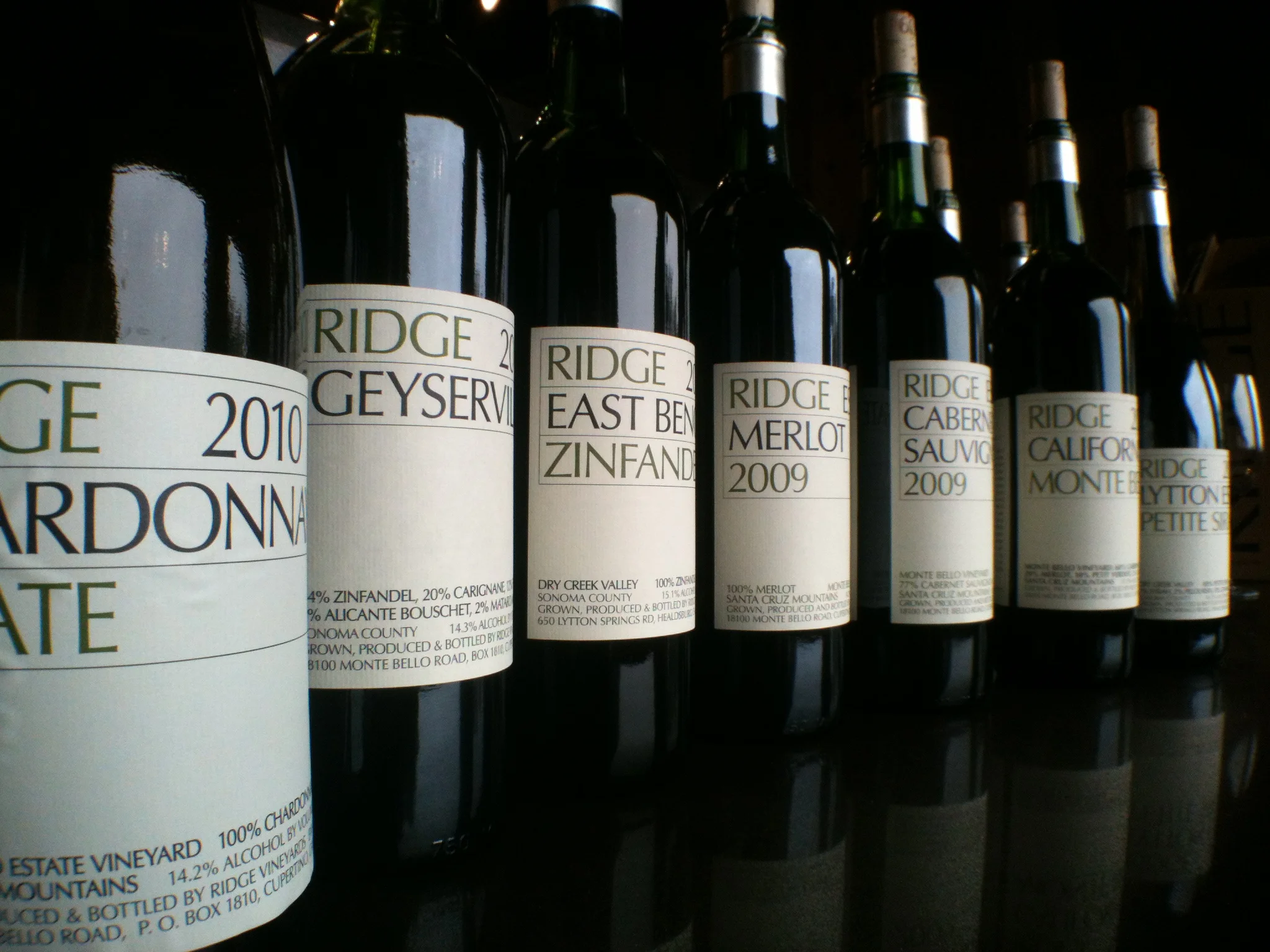 Featuring Ridge Vineyards