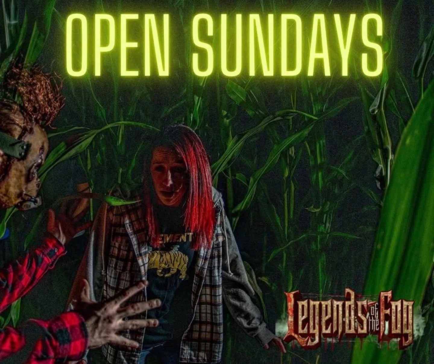 We are now open on Sundays! 

Reserve your Frightening Experience by visiting www.LegendsoftheFog.com 

Legends of the Fog
500 Carsins Run Rd
Aberdeen MD 21001