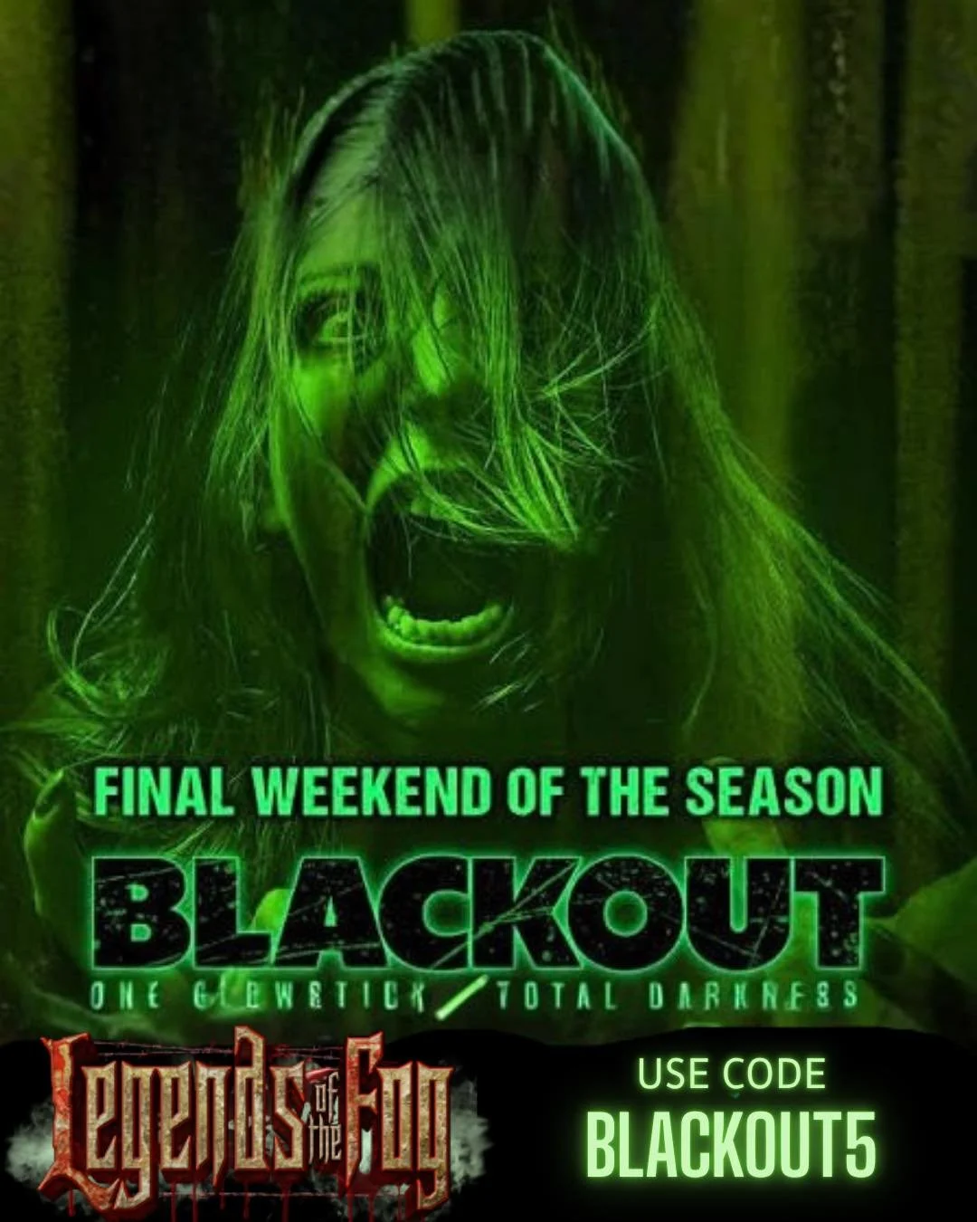 Who wants to win a pair of tickets to Legends of the Fog BLACKOUT Weekend?! Like, Share, and Comment below and you will be entered in our contest! 
Winners will receive Direct Message by 2pm! 

Enter &hellip; if you DARE!