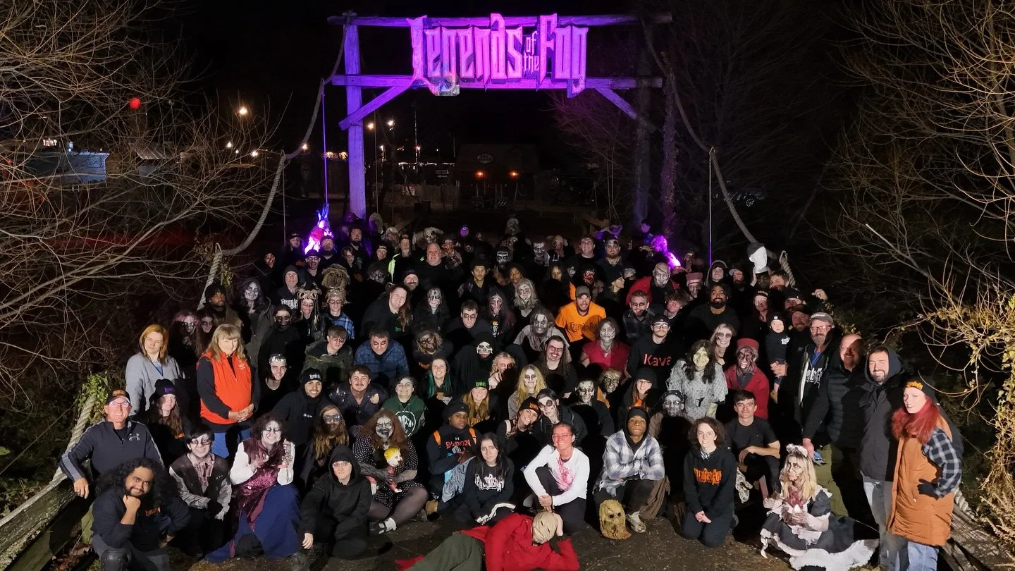 How do you keep a haunted attraction open for 19 seasons? Our number one resource is the amazing staff we have! Congratulations to our awesome team for a great season of scares and entertainment. Here is most of our team and some photos of our staff 