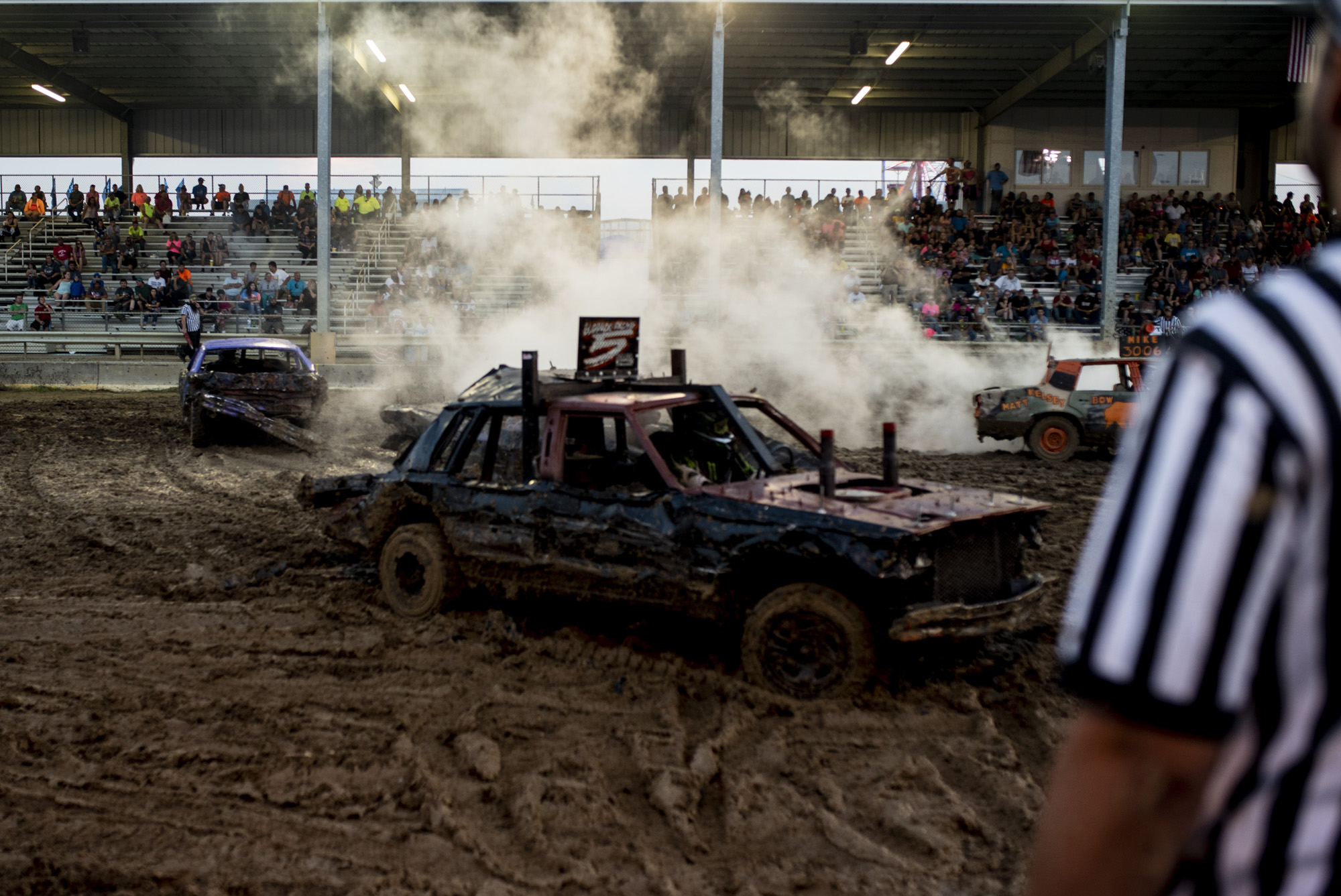  A demolition derby at the Fayetteville County Fair.  