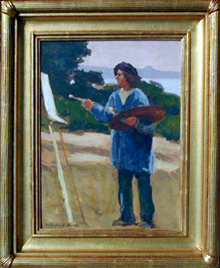 Mary Deneale Morgan Self Portrait, oil on board, 12" x 16" 