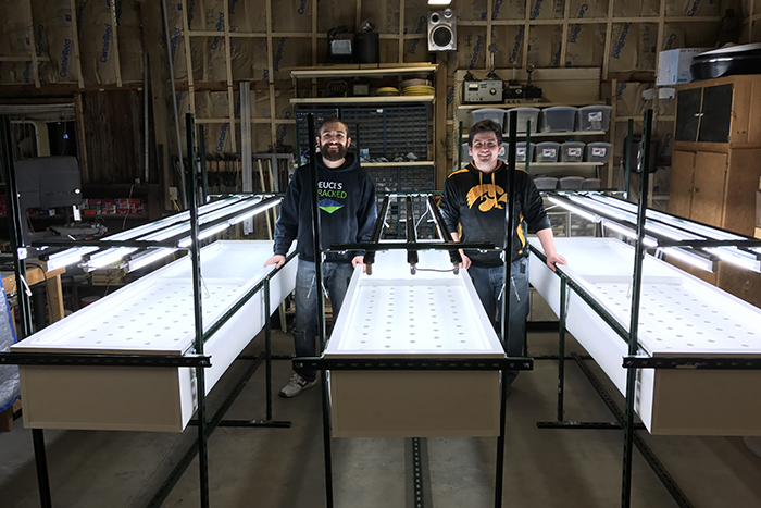 Clayton Mooney and Danen Pool with Nebullam’s prototype.