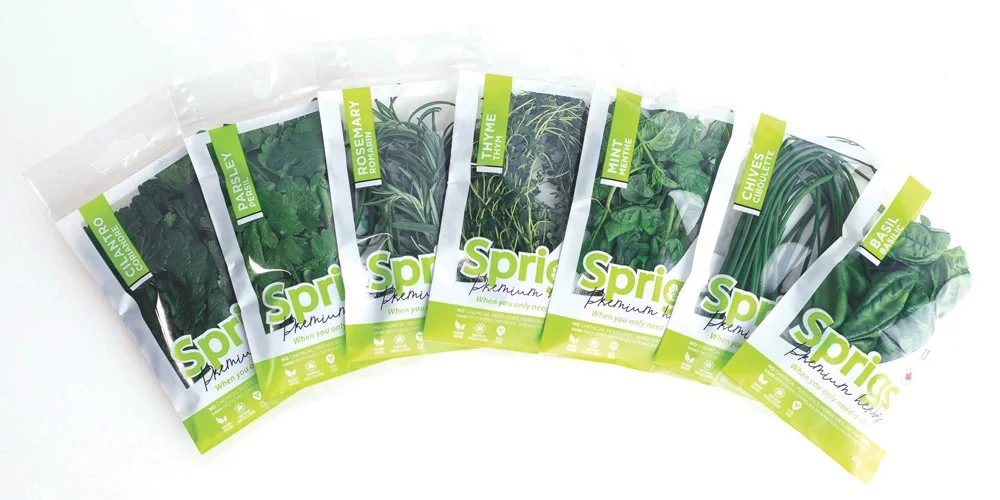 Herbs are available in small packages, which back40growers says reduces food waste as few people ever use a whole clump of herbs as they are traditionally available in a grocery store. photo: Courtesy back40growers
