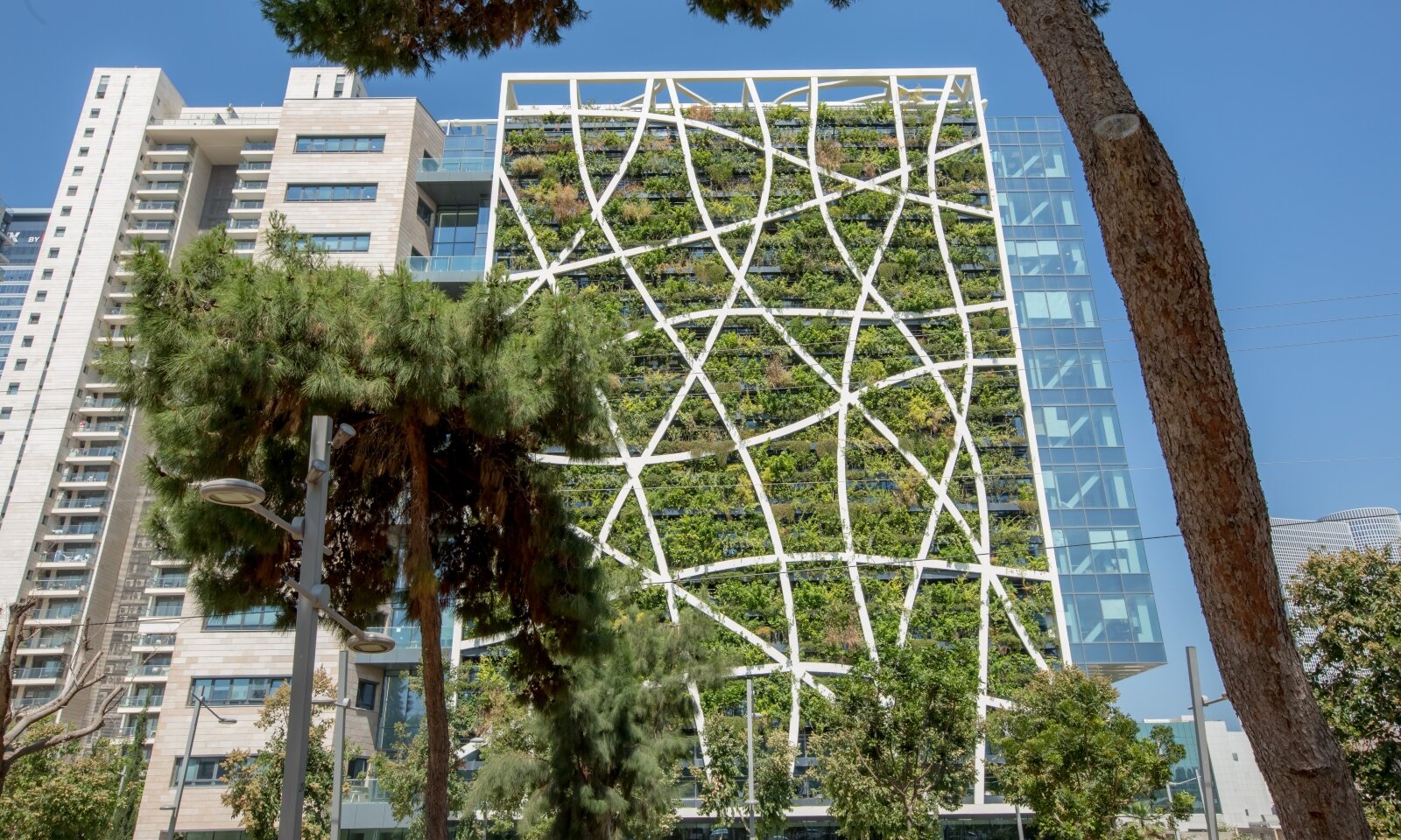 A vertical forest on the exterior of a building creates a protective ecological shell. Photo courtesy of Vertical Field