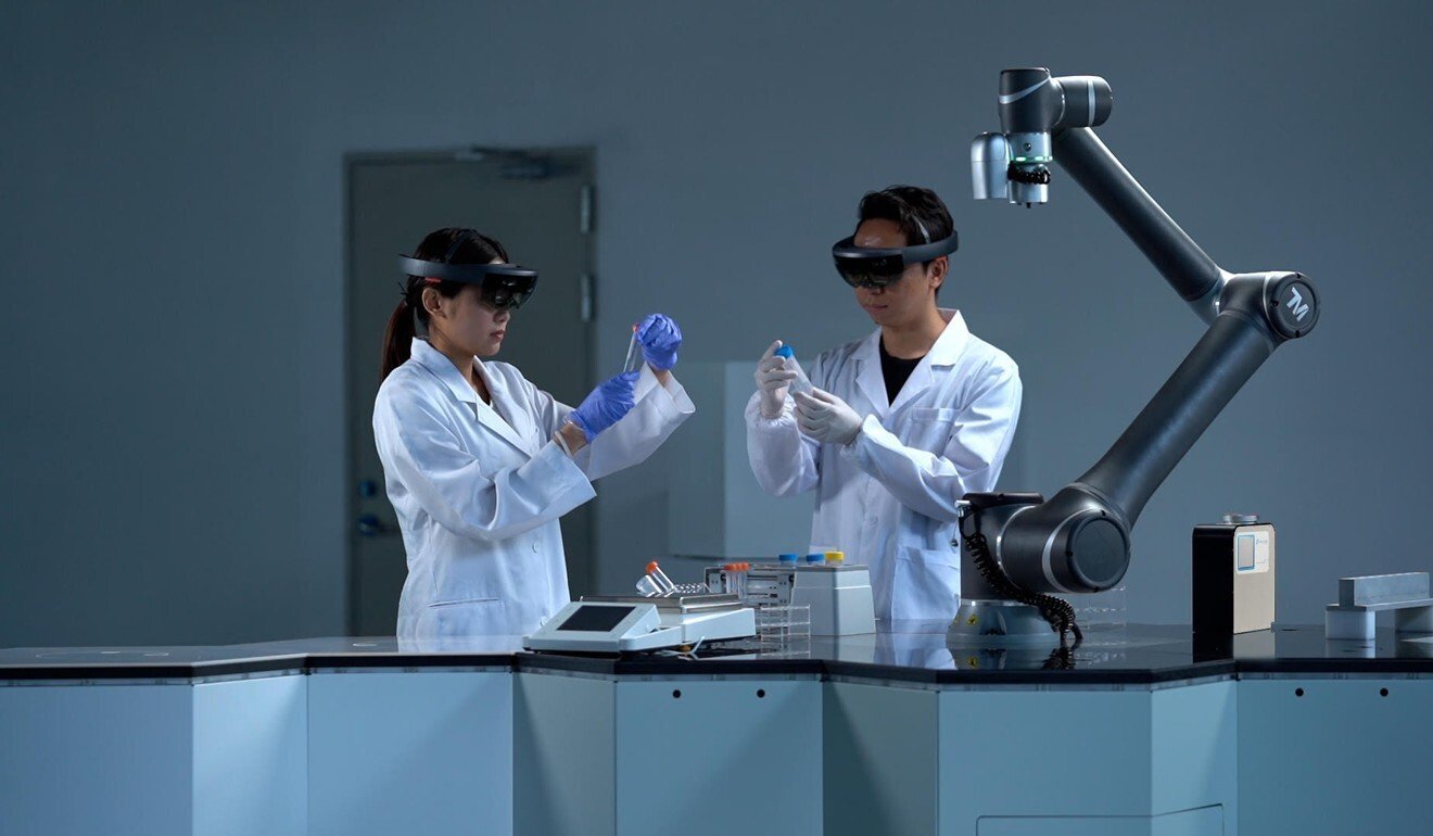 Nikyang’s SmartLab, which is still under development, will integrate sensor technology, smart wearables, and cloud data management so researchers can work more efficiently with machines. Photo: Nikyang