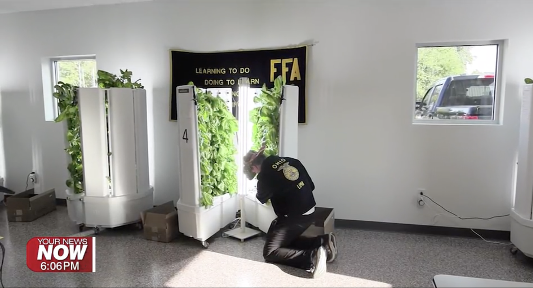 USA - OHIO: Lima Senior Agriculture Students Turn Hydroponic Towers into Fresh Food for the Community