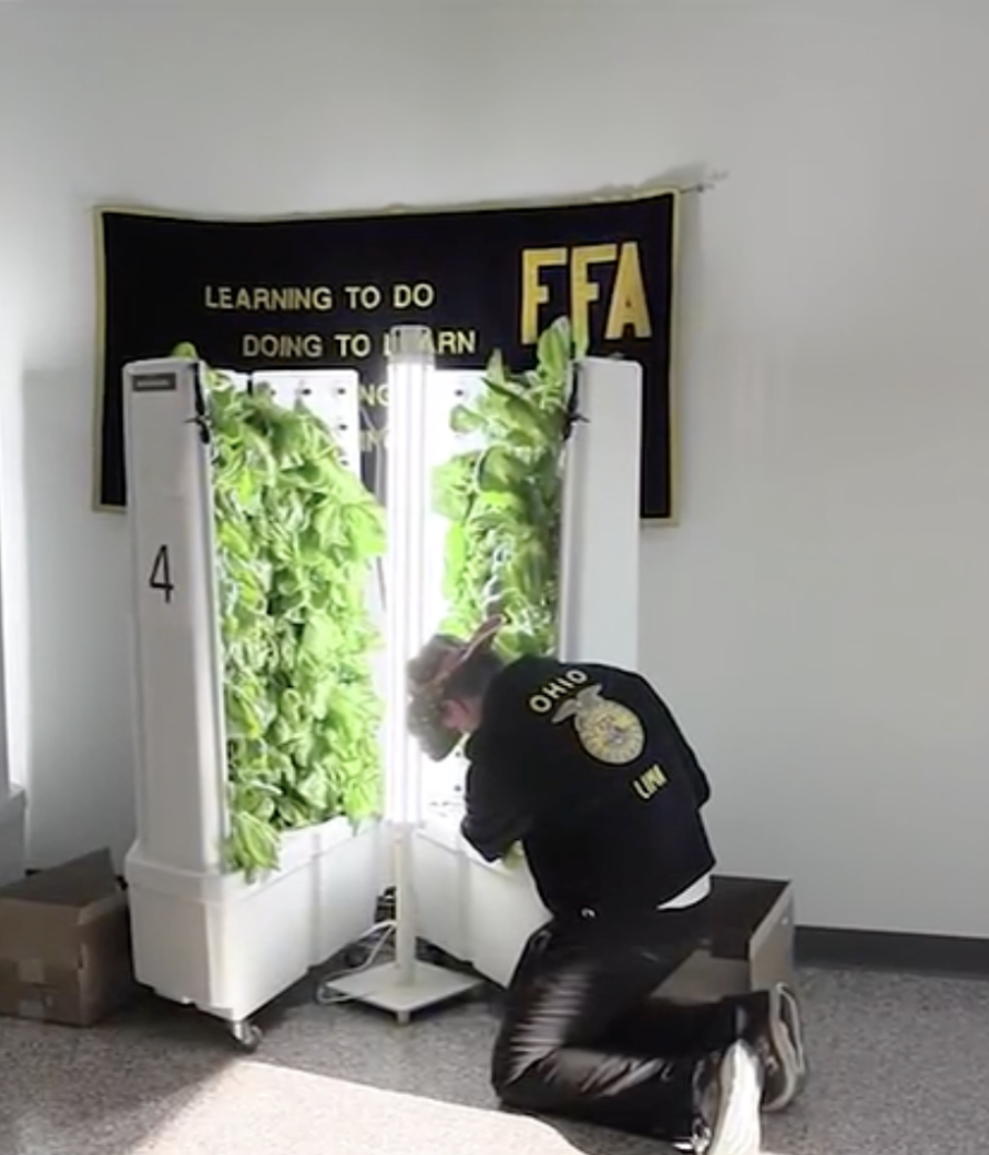USA - OHIO: Lima Senior Agriculture Students Turn Hydroponic Towers into Fresh Food for the Community