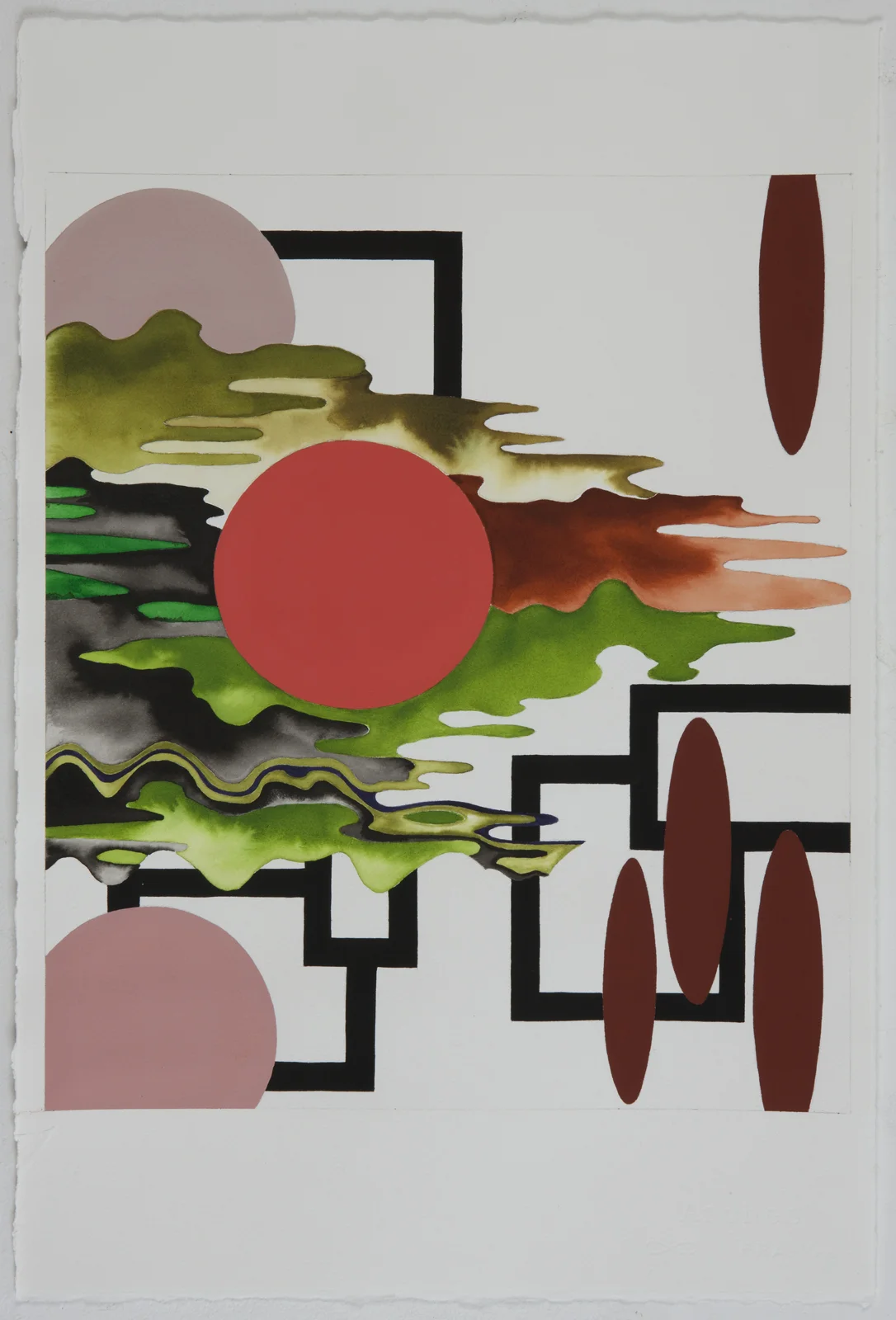 UNTITLED 6 , 2011, Ink and gouache on paper, 22.5" x 15"