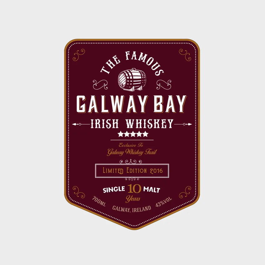 Galway Bay Irish Whiskey logo &amp; label design