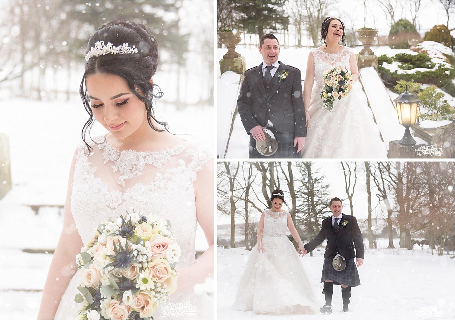 Wedding in the snow at Marshall Meadow Manor House, Berwick upon Tweed (Copy)